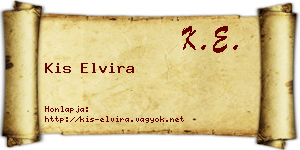 Kis Elvira névjegykártya